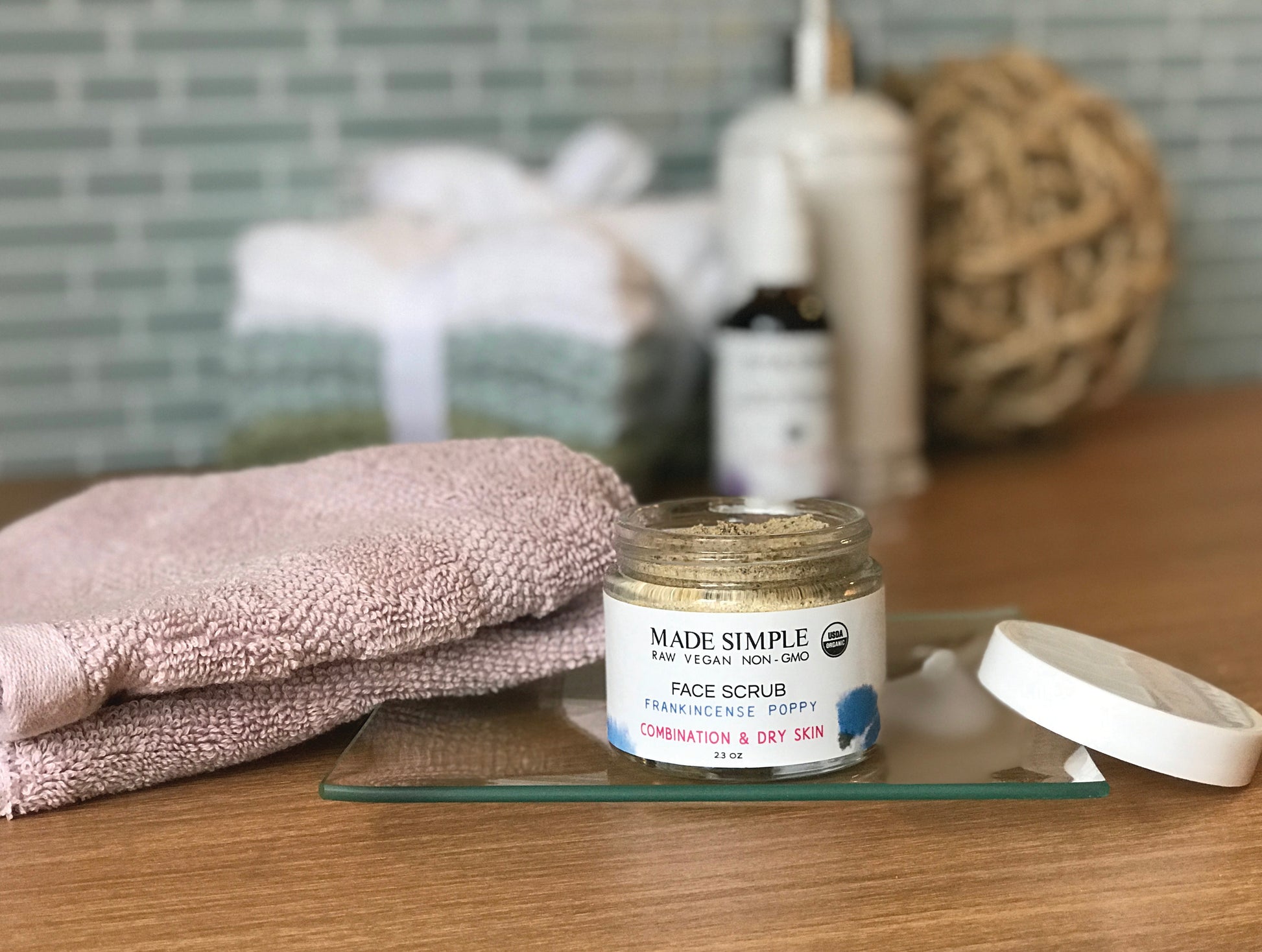 Frankincense Poppy Seed Face Scrub for Combination/Dry Skin - Certified Organic, Vegan & Cruelty-free-5
