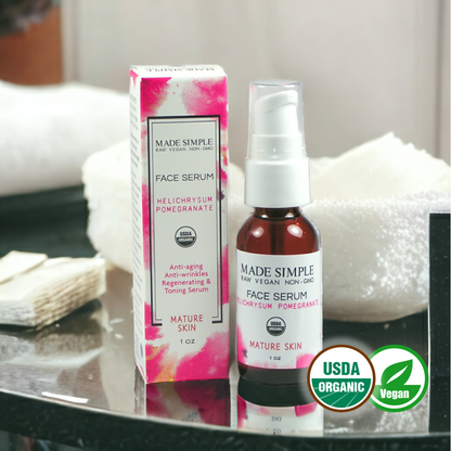 Helichrysum Pomegranate Face Serum for Mature Skin - Certified Organic, Vegan & Cruelty-free-1